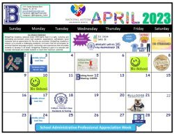 April 2023 Activities Calendar