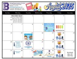 BPA Collier August 2023 Activities Calendar.